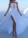 Beach Flowy Spaghetti Strap Ruffle Dacron Maxi Dresses (Style V100026)