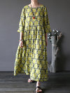 Oversized Shift Printed Pattern Polyester Casual Dresses (Style V100459)