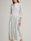 Modest A-line Printed Pattern Polyester Midi Dresses (Style V100479)