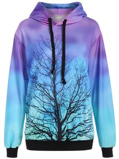 Hooded Standard Loose Fashion Pattern Hoodie (Style V100567)