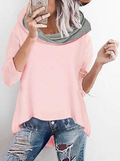 Heap Collar Standard Loose Fashion Plain Sweatshirts (Style V100593)