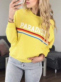 Standard Loose Fashion Letter Cotton Sweatshirts (Style V100594)