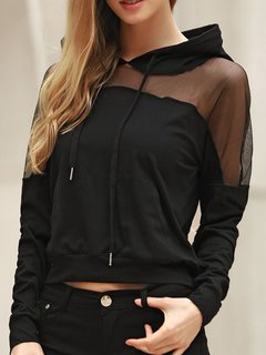 Hooded Standard Loose Fashion See-Through Sweatshirts (Style V100609)