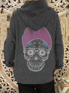 Standard Casual Skull Polyester Pattern Sweatshirts (Style V100644)