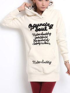 Hooded Long Fashion Cotton Blends Pattern Hoodie (Style V100651)