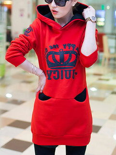 Hooded Loose Fashion Letter Pattern Sweatshirts (Style V100662)