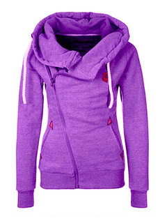 Hooded Loose Casual Plain Cotton Blends Hoodie (Style V100667)