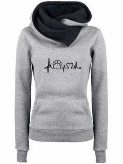 Heap Collar Standard Loose Casual Heart Shaped Sweatshirts (Style V100668)