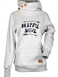 Hooded Standard Loose Fashion Cotton Sweatshirts (Style V100672)