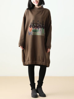 Stand Collar Loose Casual Letter Pockets Sweatshirts (Style V100699)