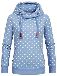 Heap Collar Straight Sweet Heart Shaped Cotton Sweatshirts (Style V100721)