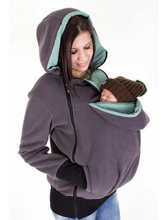 Hooded Standard Loose Polyester Zipper Hoodie (Style V100723)