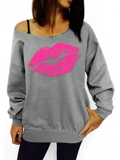 Asymmetric Standard Straight Casual Cotton Sweatshirts (Style V100734)