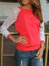 Standard Straight Cute Patchwork Cotton Sweatshirts (Style V100736)