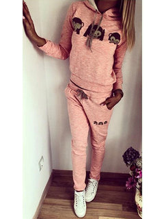 Hooded Cute Cartoon Polyester Pattern Sweatshirts (Style V100750)