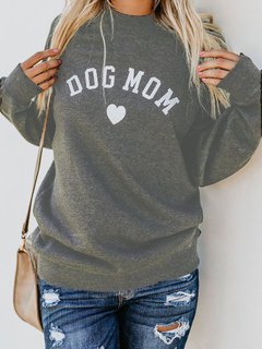 Round Neck Standard Straight Letter Polyester Sweatshirts (Style V100764)