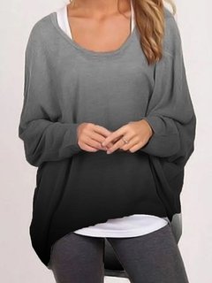 Round Neck Standard Elegant Gradient Polyester Sweatshirts (Style V100767)
