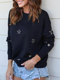 Round Neck Standard Straight Cute Pattern Sweatshirts (Style V100787)