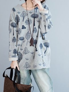 Standard Loose Date Night Plants Polyester Sweatshirts (Style V100792)