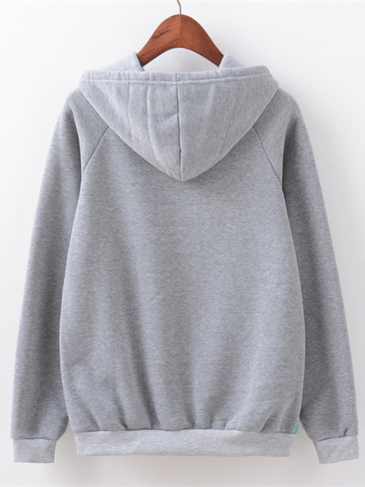 Grey Standard Cute Animal Jersey Pattern Hoodie (Style V100794) - VEDACHIC