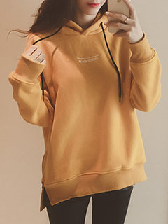Standard Casual Letter Polyester Pattern Hoodie (Style V100831)