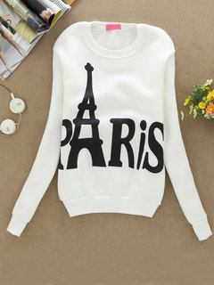 Slim Casual Letter Dacron Pattern Sweatshirts (Style V100844)