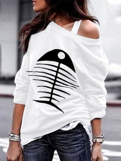 Round Neck Standard Loose Casual Cartoon Sweatshirts (Style V100848)