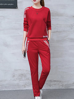 Round Neck Standard Straight Casual Pattern Sweatshirts (Style V100854)