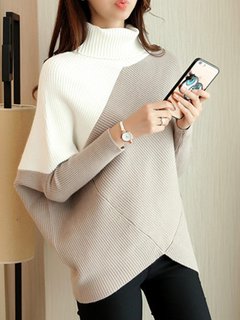 Standard Loose Date Night Polyester Asymmetrical Sweater (Style V100874)