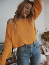 Round Neck Standard Loose Plus Size Acrylic Sweater (Style V100881)