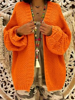 Standard Loose Plus Size Plain Acrylic Sweater (Style V100886)