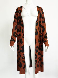 Loose Casual Leopard Acrylic Pattern Sweater (Style V100888)