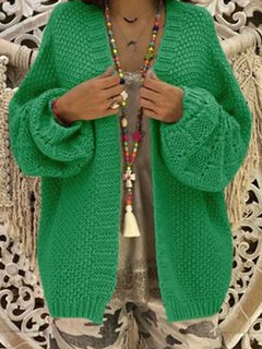 Standard Loose Plus Size Plain Acrylic Sweater (Style V100895)