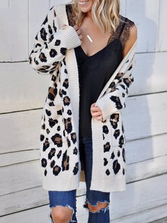 Long Loose Casual Cotton Blends Pattern Sweater (Style V100900)