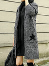 Hooded Long Loose Polyester Pattern Sweater (Style V100903)