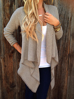 Standard Loose Polka Dot Acrylic Asymmetrical Sweater (Style V100904)