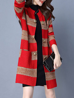 Round Neck Long Straight Fashion Knitted Sweater (Style V100921)