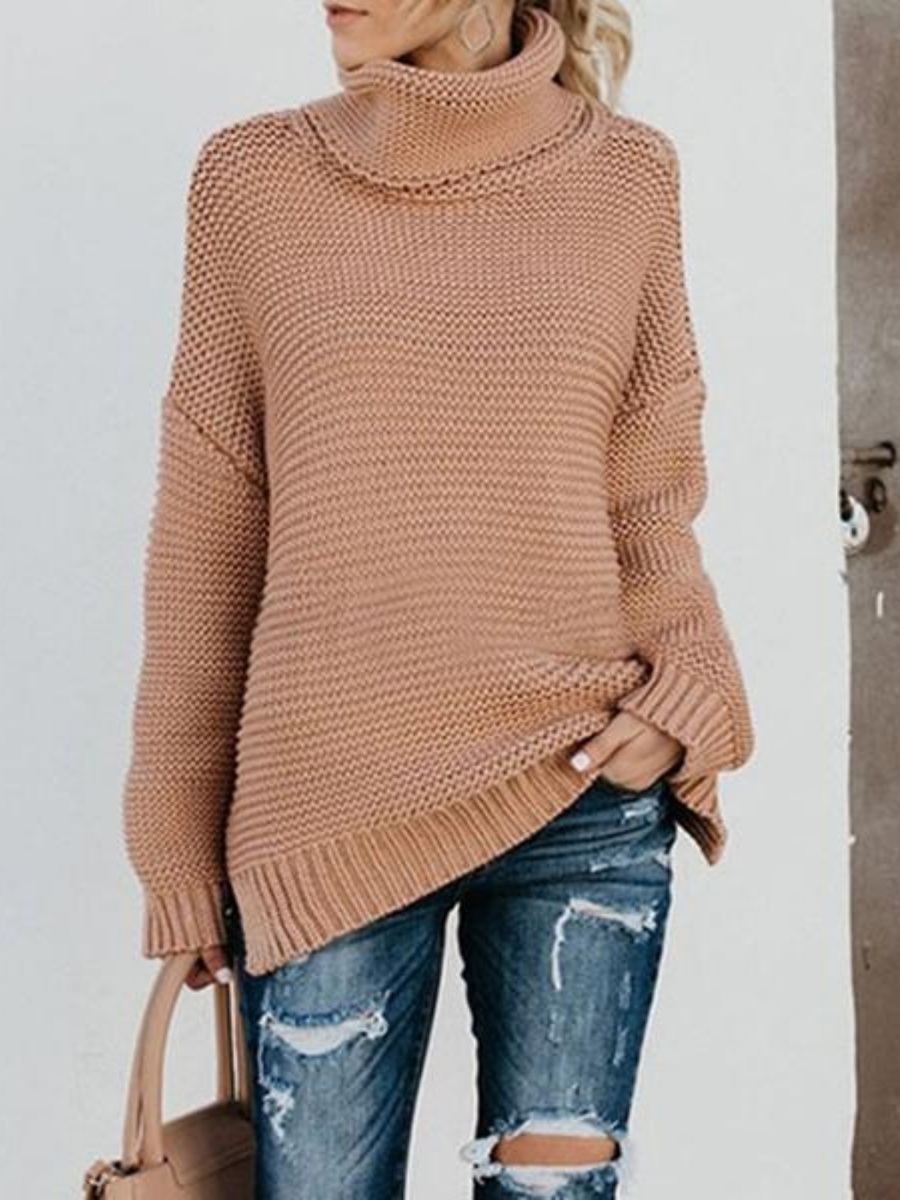 khaki turtleneck