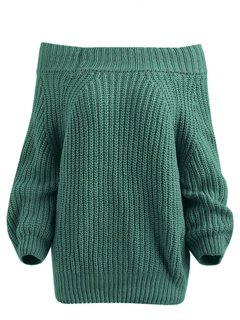 Standard Casual Plain Knitted Backless Sweater (Style V100971)