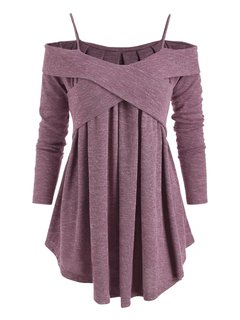 Off The Shoulder Casual Plain Polyester Ruffle Sweater (Style V100982)