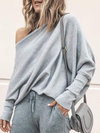 Asymmetric Standard Plain Polyester Asymmetrical Sweater (Style V101053)