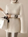 Turtleneck Standard Loose Date Night Knitted Sweater (Style V101101)