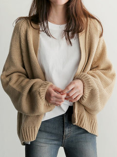Standard Loose Casual Plain Knitted Sweater (Style V101104)