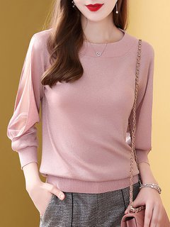 Standard Slim Date Night Polyester See-Through Sweater (Style V101117)