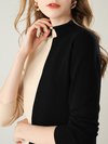 Turtleneck Standard Elegant Polyester Patchwork Sweater (Style V101118)