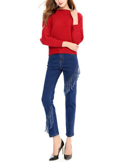 Standard Batwing Date Night Plain Nylon Sweater (Style V101129)