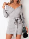 Long Slim Casual Polyester Strappy Sweater (Style V101131)
