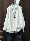 Round Neck Standard Slim Plain Cotton Sweater (Style V101157)