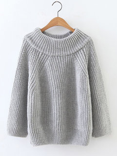 Round Neck Standard Slim Elegant Knitted Sweater (Style V101164)
