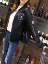 Stand Collar Short Straight Date Night Applique Jacket (Style V101217)